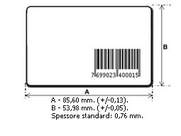 Schema tessera in PVC con codice a barre